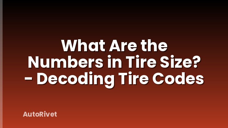What Are the Numbers in Tire Size? - Decoding Tire Codes