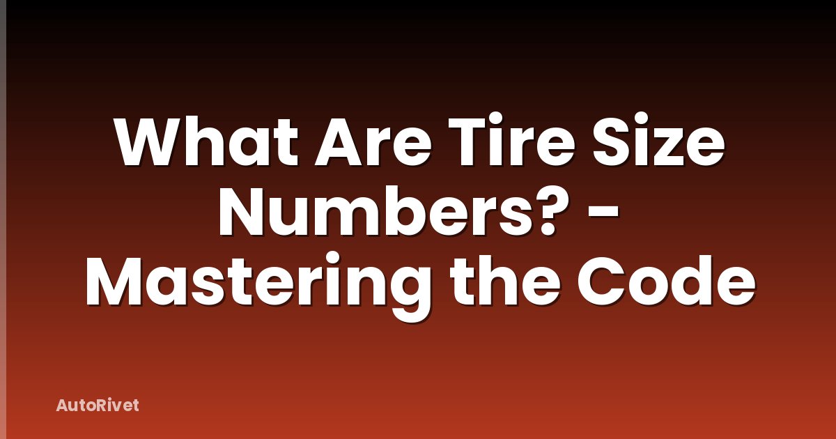 What Are Tire Size Numbers? - Mastering the Code