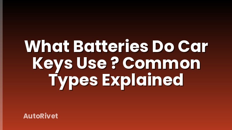 What Batteries Do Car Keys Use ? Common Types Explained