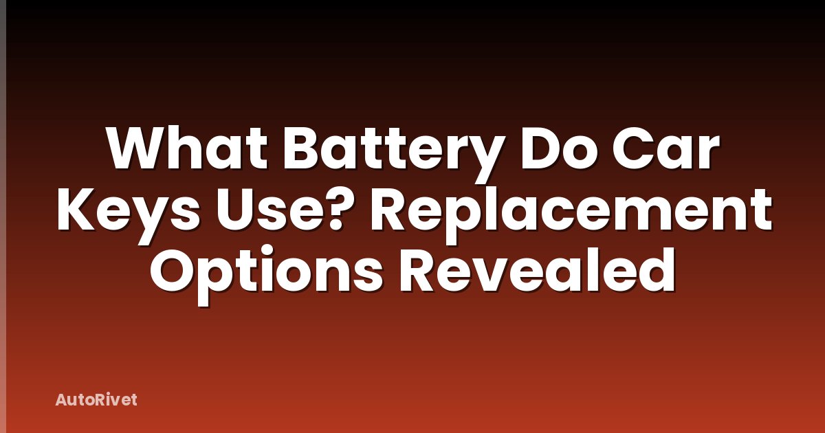 What Battery Do Car Keys Use? Replacement Options Revealed