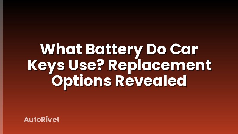 What Battery Do Car Keys Use? Replacement Options Revealed