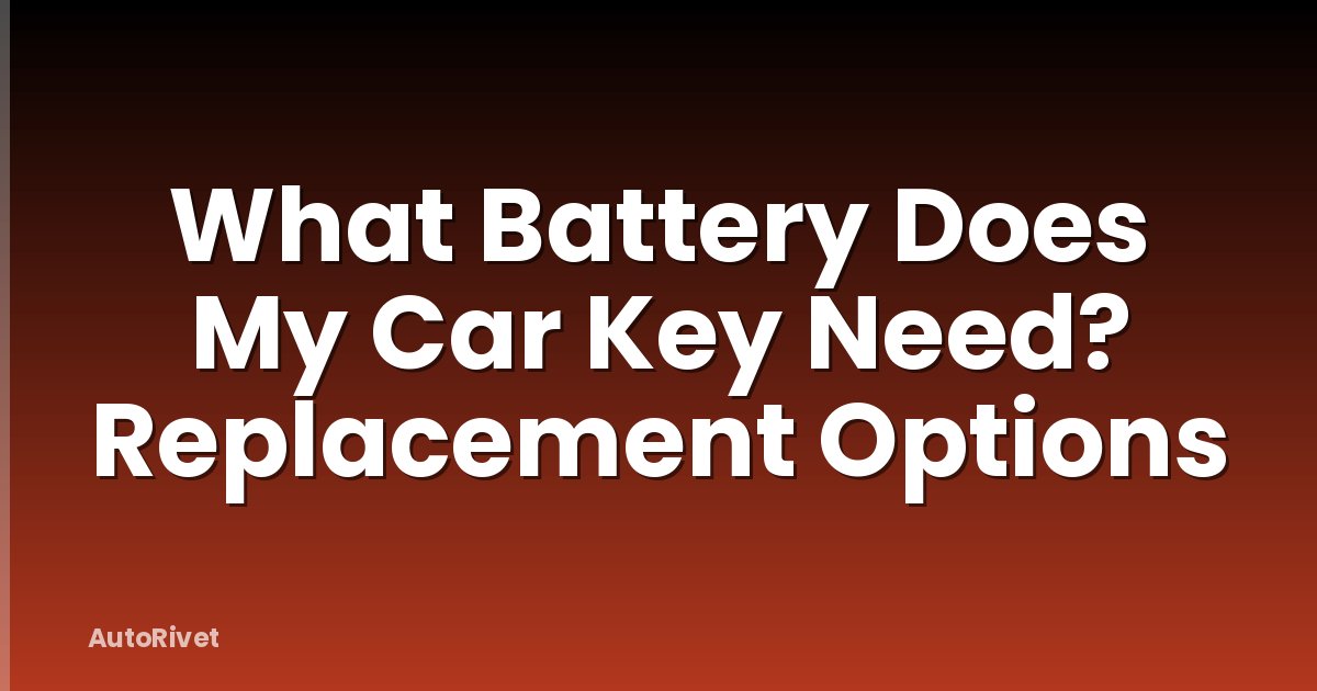 What Battery Does My Car Key Need? Replacement Options
