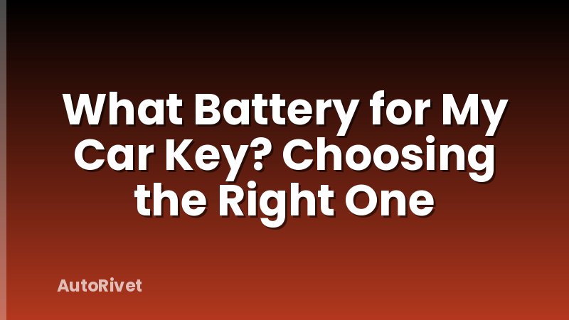 What Battery for My Car Key? Choosing the Right One