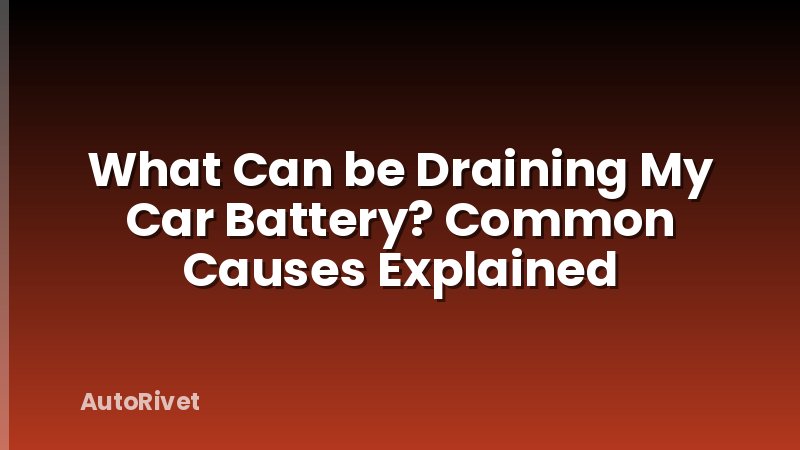 What Can be Draining My Car Battery? Common Causes Explained