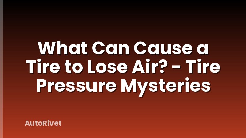 What Can Cause a Tire to Lose Air? - Tire Pressure Mysteries