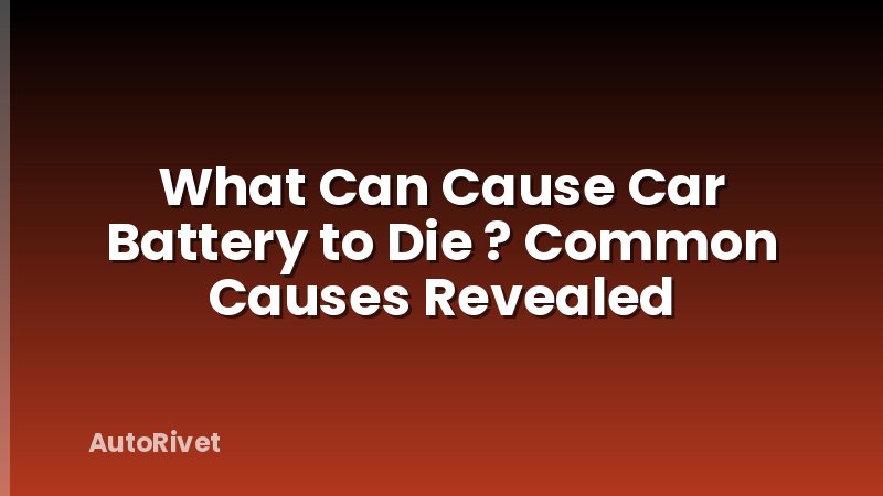 What Can Cause Car Battery to Die ? Common Causes Revealed