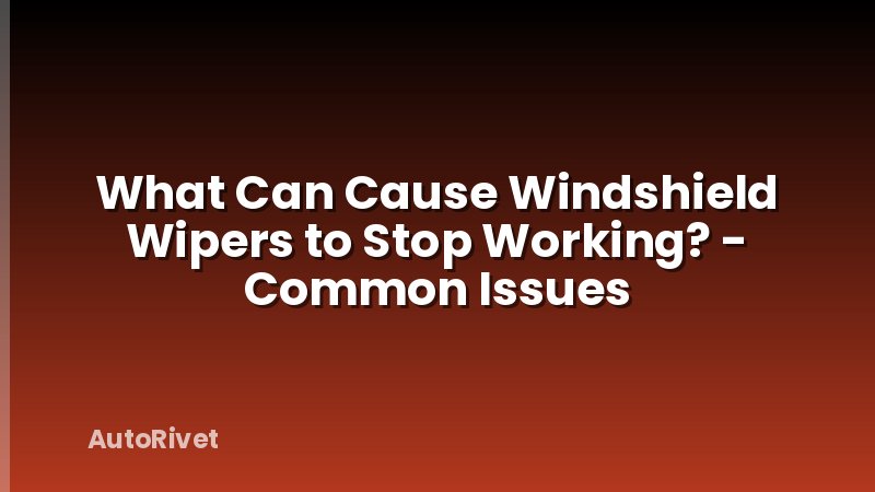 What Can Cause Windshield Wipers to Stop Working? - Common Issues