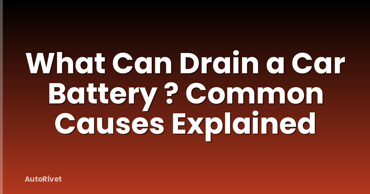 What Can Drain a Car Battery ? Common Causes Explained
