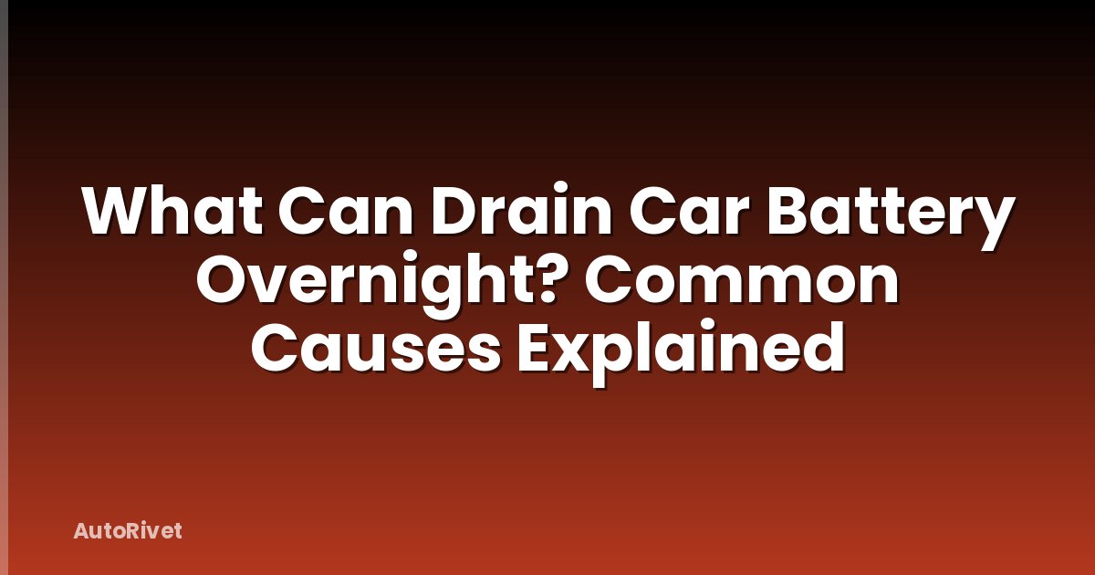 What Can Drain Car Battery Overnight? Common Causes Explained