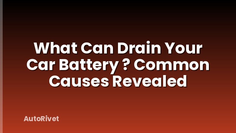 What Can Drain Your Car Battery ? Common Causes Revealed