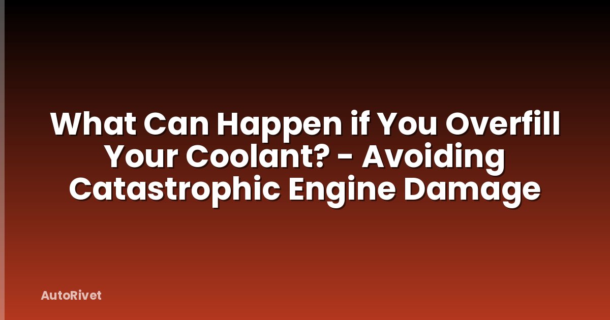 What Can Happen if You Overfill Your Coolant? - Avoiding Catastrophic Engine Damage