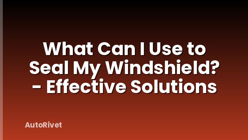 What Can I Use to Seal My Windshield? - Effective Solutions