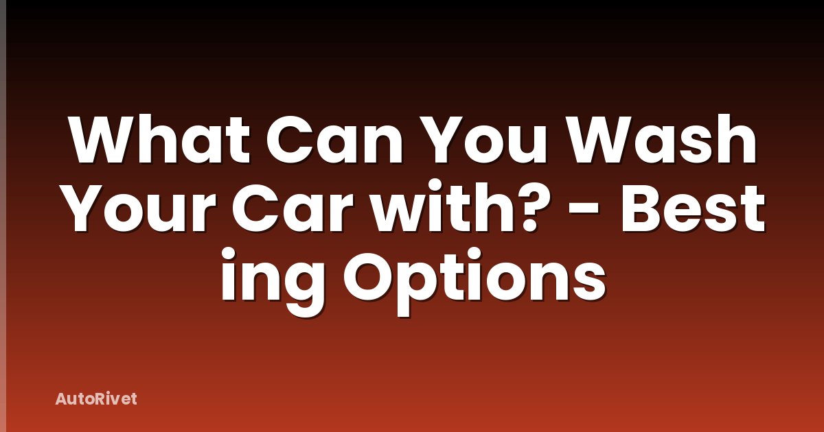 What Can You Wash Your Car with? - Best ing Options