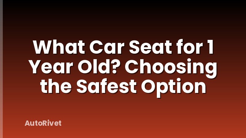 What Car Seat for 1 Year Old? Choosing the Safest Option