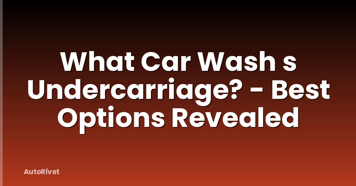 What Car Wash s Undercarriage? - Best Options Revealed