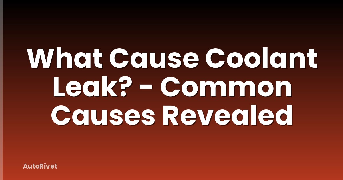 What Cause Coolant Leak? - Common Causes Revealed