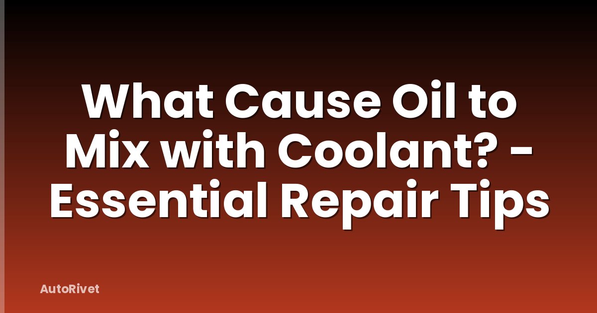 What Cause Oil to Mix with Coolant? - Essential Repair Tips