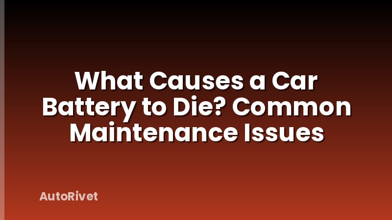 What Causes a Car Battery to Die? Common Maintenance Issues