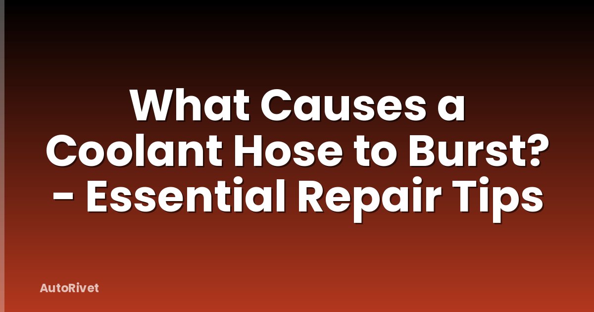 What Causes a Coolant Hose to Burst? - Essential Repair Tips