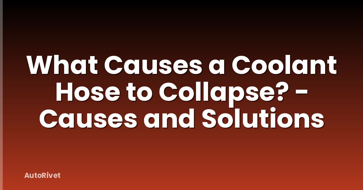 What Causes a Coolant Hose to Collapse? - Causes and Solutions