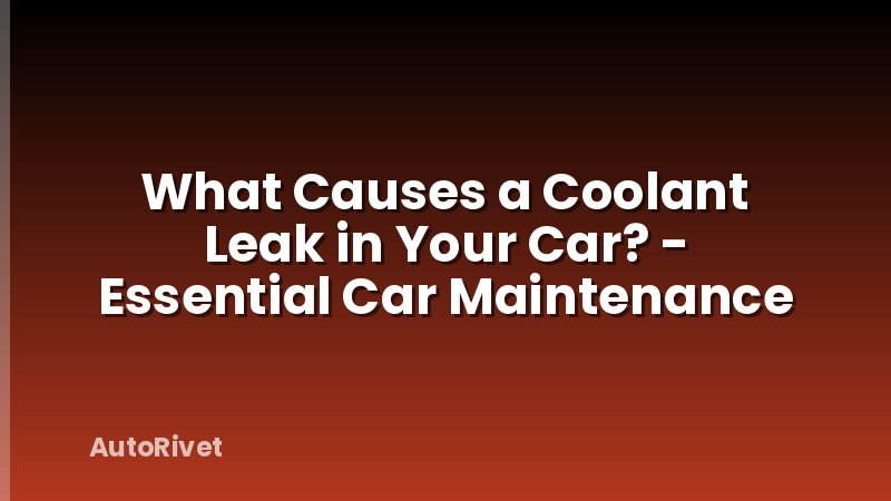 What Causes a Coolant Leak in Your Car? - Essential Car Maintenance