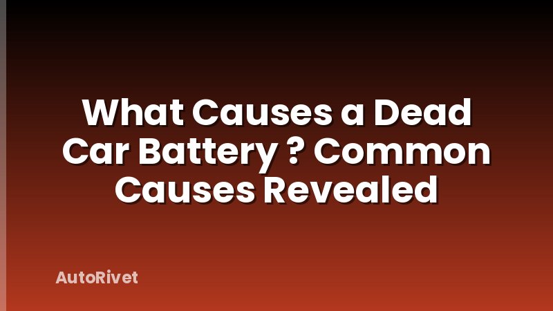 What Causes a Dead Car Battery ? Common Causes Revealed