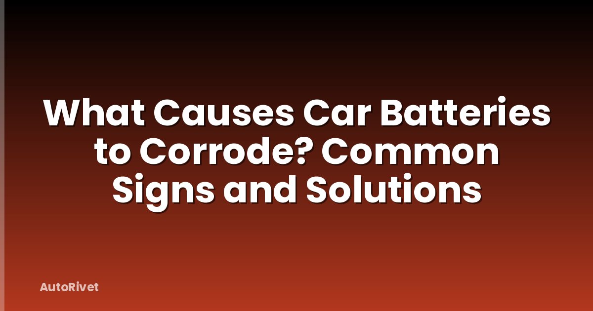 What Causes Car Batteries to Corrode? Common Signs and Solutions
