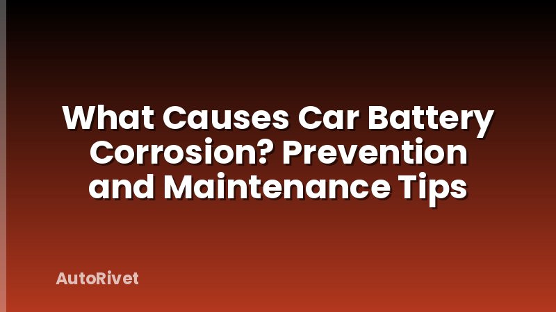 What Causes Car Battery Corrosion? Prevention and Maintenance Tips