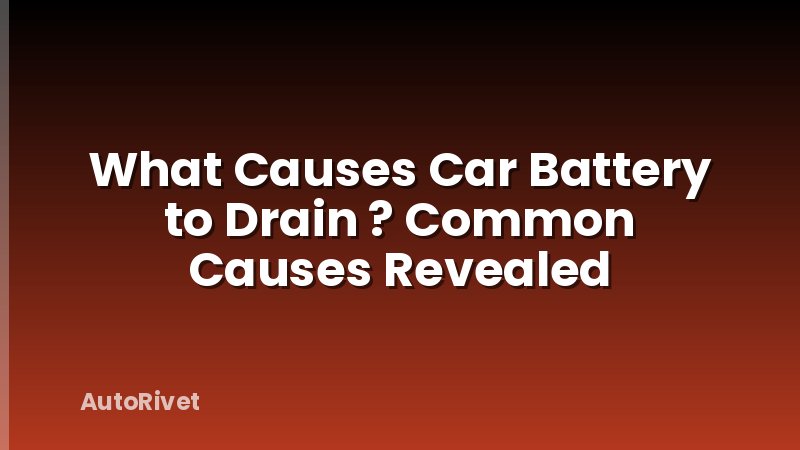 What Causes Car Battery to Drain ? Common Causes Revealed