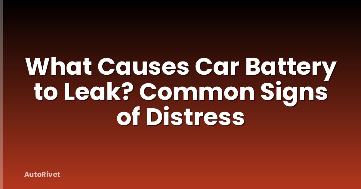 What Causes Car Battery to Leak? Common Signs of Distress