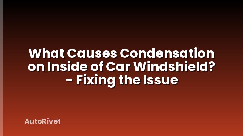 What Causes Condensation on Inside of Car Windshield? - Fixing the Issue