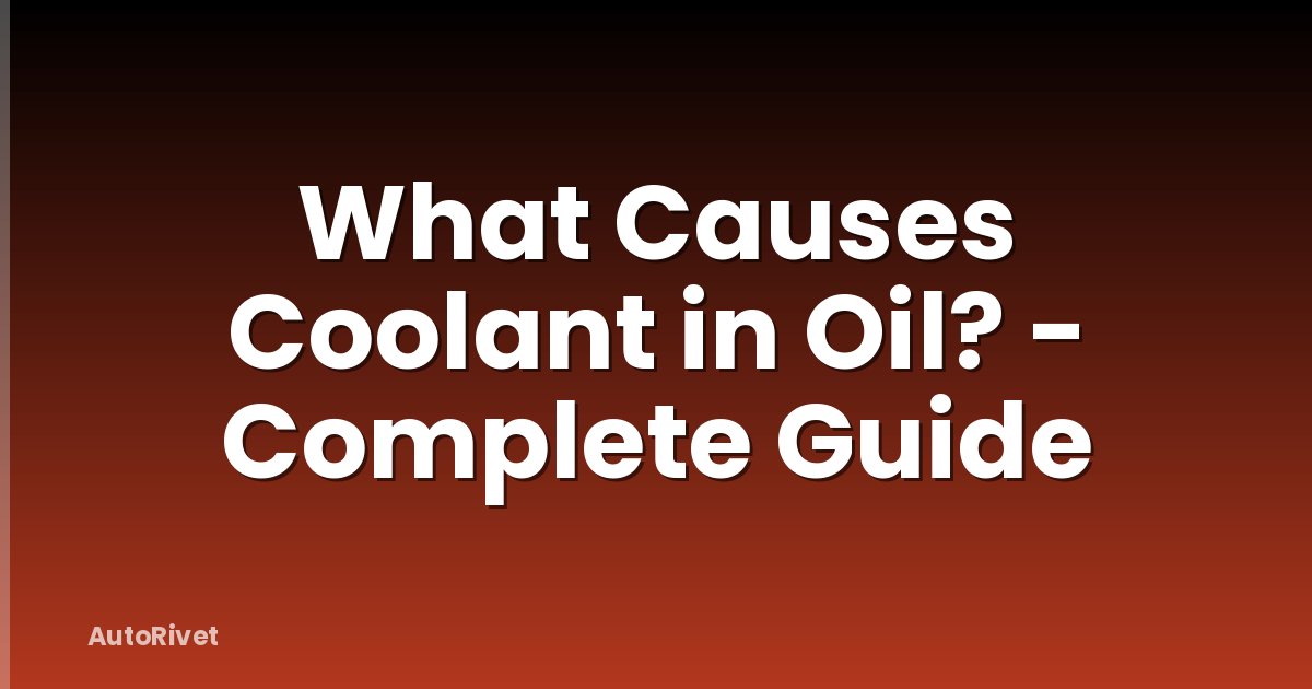 What Causes Coolant in Oil? - Complete Guide