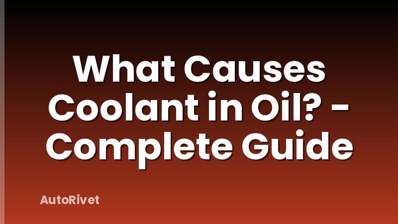 What Causes Coolant in Oil? - Complete Guide