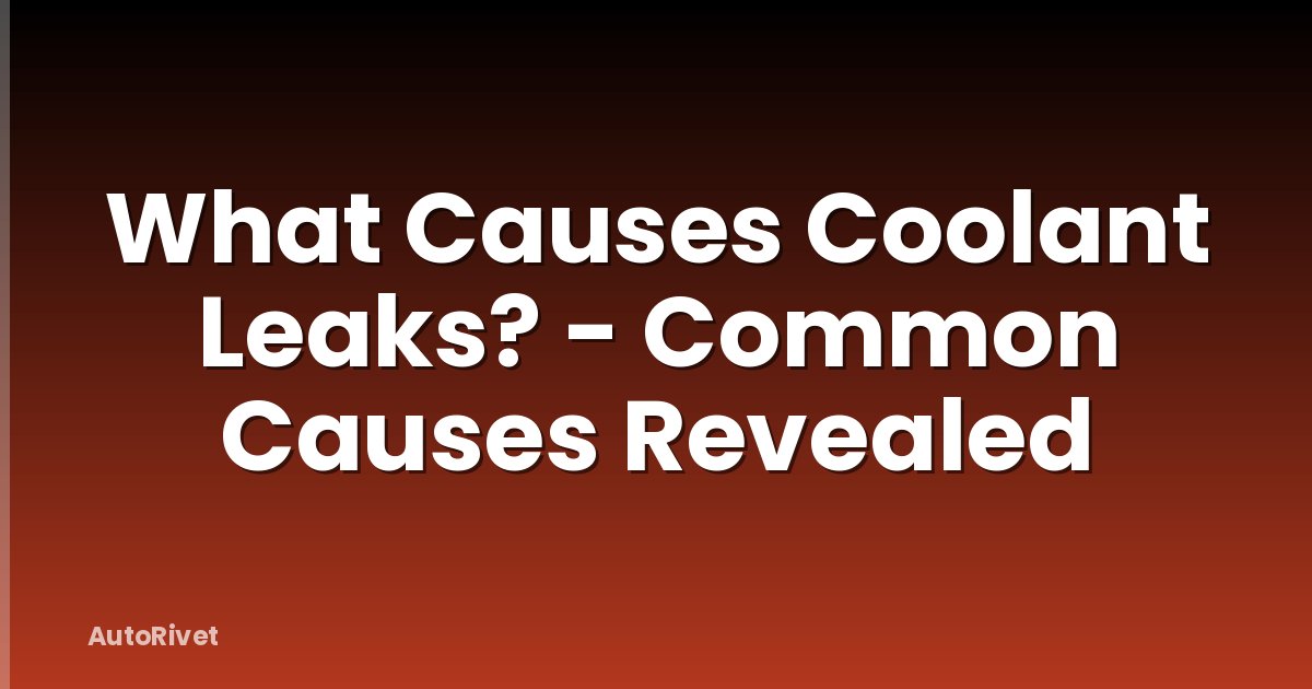 What Causes Coolant Leaks? - Common Causes Revealed