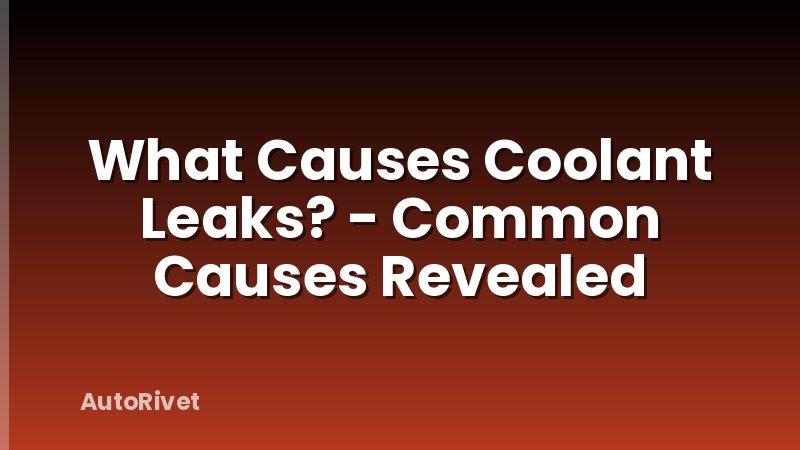 What Causes Coolant Leaks? - Common Causes Revealed