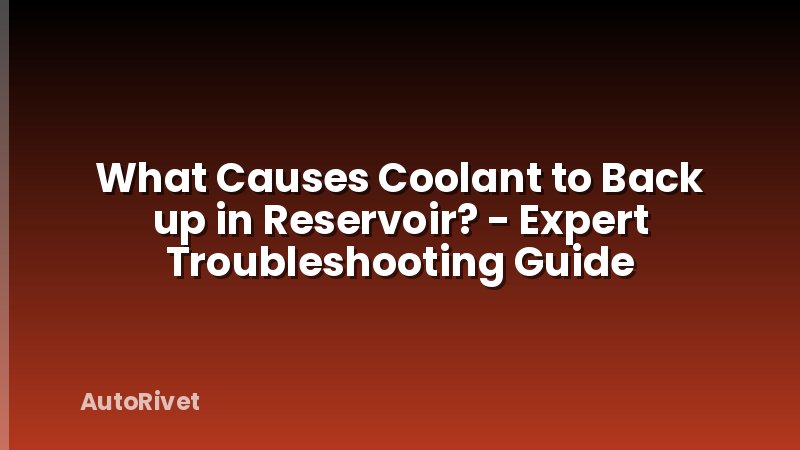 What Causes Coolant to Back up in Reservoir? - Expert Troubleshooting Guide