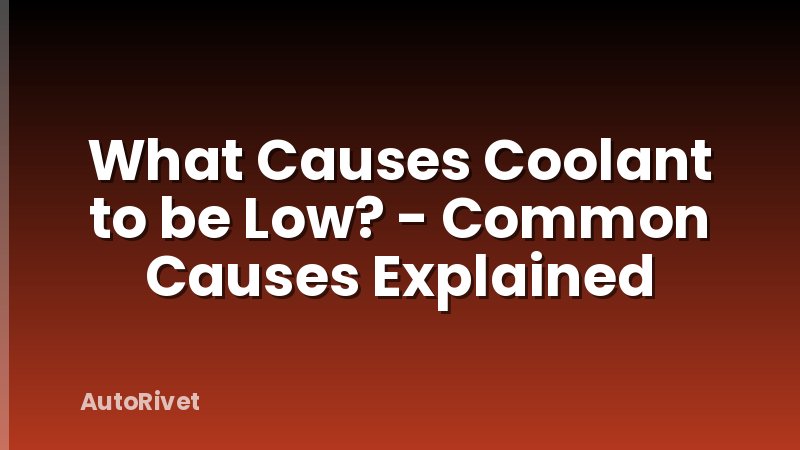 What Causes Coolant to be Low? - Common Causes Explained