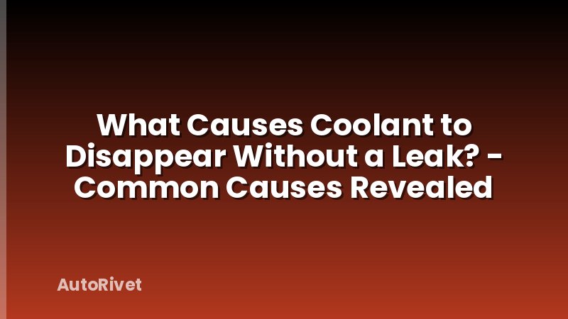 What Causes Coolant to Disappear Without a Leak? - Common Causes Revealed
