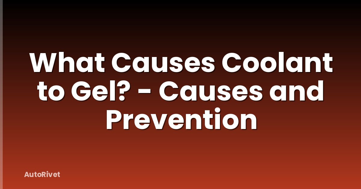 What Causes Coolant to Gel? - Causes and Prevention