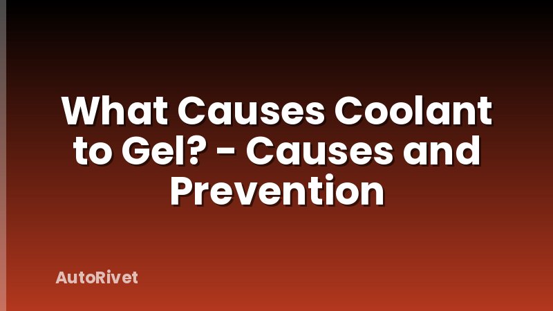 What Causes Coolant to Gel? - Causes and Prevention