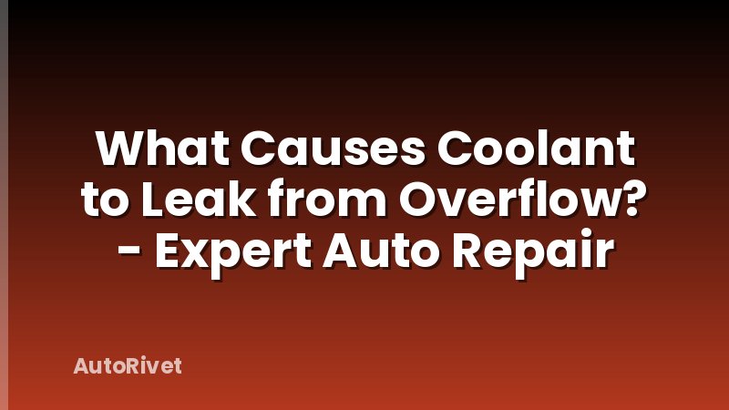 What Causes Coolant to Leak from Overflow? - Expert Auto Repair