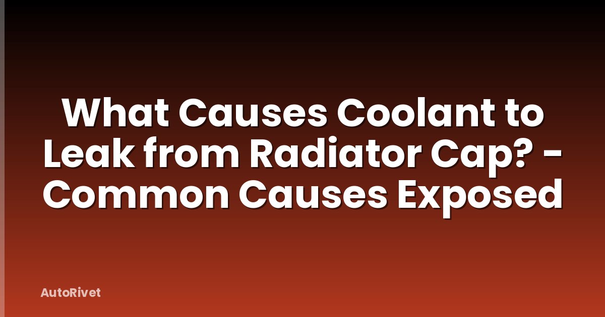 What Causes Coolant to Leak from Radiator Cap? - Common Causes Exposed