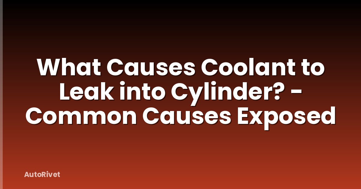 What Causes Coolant to Leak into Cylinder? - Common Causes Exposed