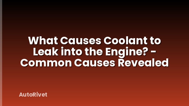 What Causes Coolant to Leak into the Engine? - Common Causes Revealed