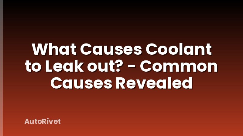What Causes Coolant to Leak out? - Common Causes Revealed