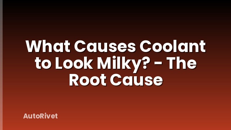 What Causes Coolant to Look Milky? - The Root Cause