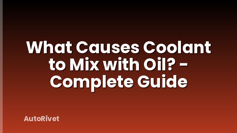 What Causes Coolant to Mix with Oil? - Complete Guide