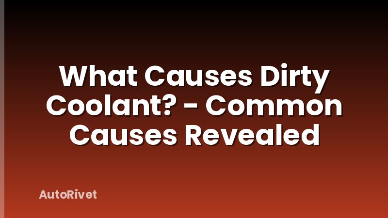 What Causes Dirty Coolant? - Common Causes Revealed