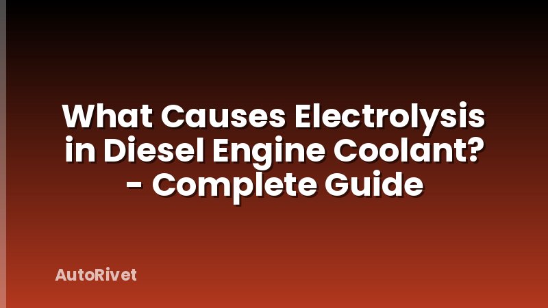 What Causes Electrolysis in Diesel Engine Coolant? - Complete Guide