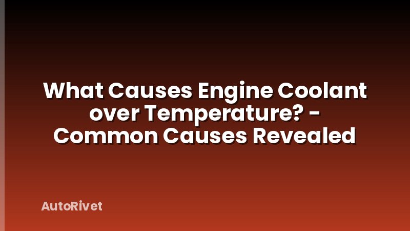 What Causes Engine Coolant over Temperature? - Common Causes Revealed